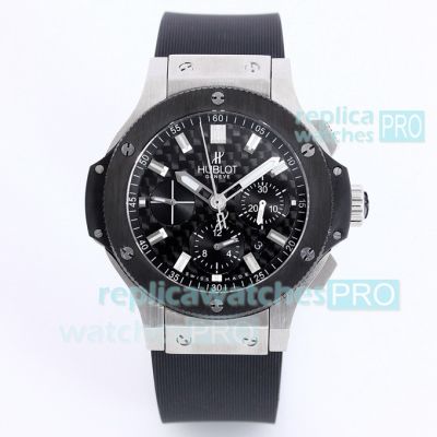 Copy Hublot Big Bang Watch Swiss 4100 SS Black Chronograph Dial